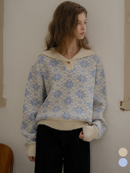 Tillidie Frozen sailor collar knit