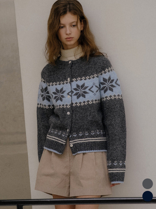 Tillidie Snowflake wool blended cardigan