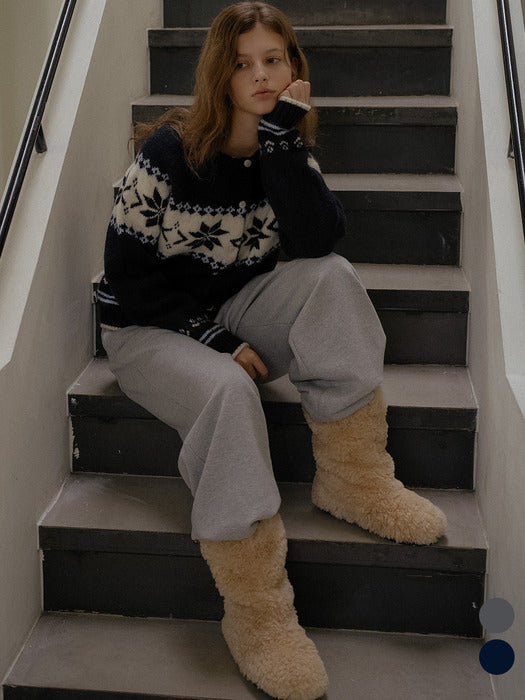 [TILLIDIE] Snowflake wool blended cardigan [TIWT02CD02] _2 colors