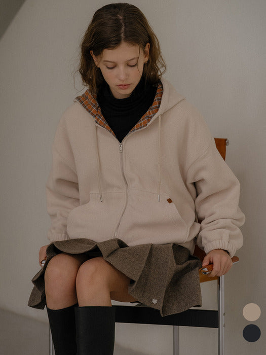 [TILLIDIE] Check point fleece zip-up [TIWT02LT02]_2color