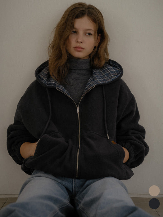 [TILLIDIE] Check point fleece zip-up [TIWT02LT02]_2color