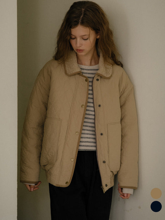 [TILLIDIE] Corduroy line point quilting hunter jumper [TIWT02JP04]_2color