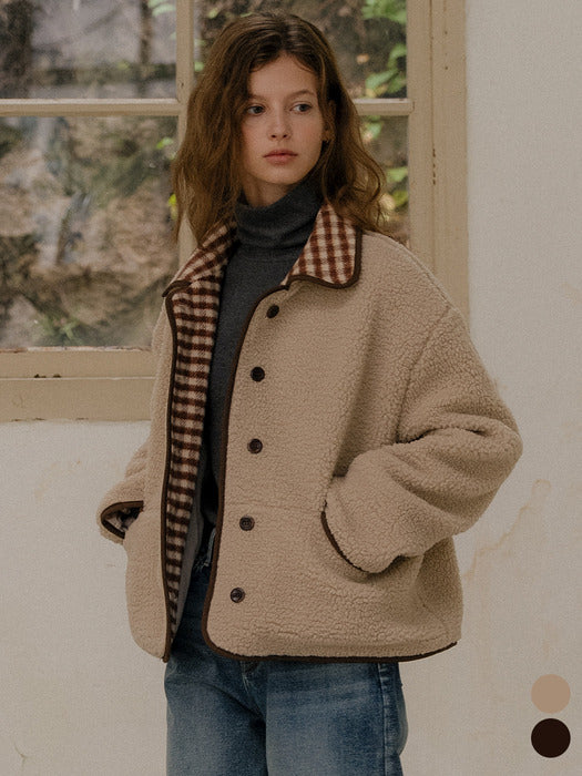 Tillidie Check collar detail dumble jumper