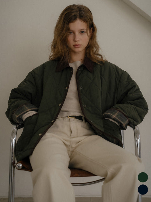 [TILLIDIE] Classic Collar Point Quilted Jumper [TIWT02JP02] - 2 Colors