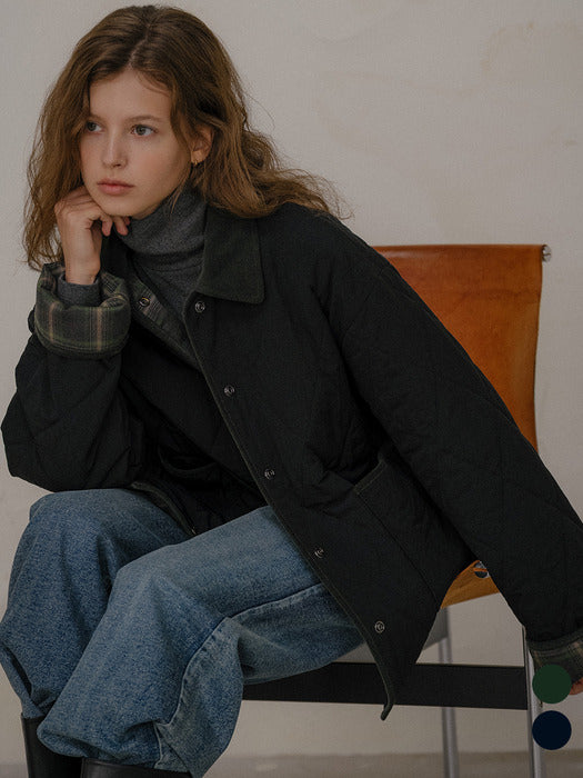 [TILLIDIE] Classic Collar Point Quilted Jumper [TIWT02JP02] - 2 Colors