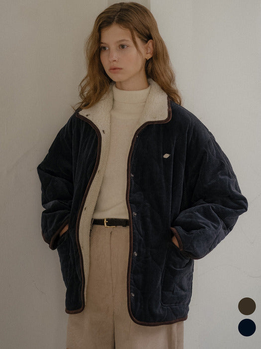 [TILLIDIE] High-neck dumble quilting jumper [TIWT02JP01]_2color