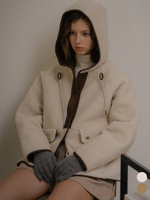 Tillidie Hooded snap button dumble jacket