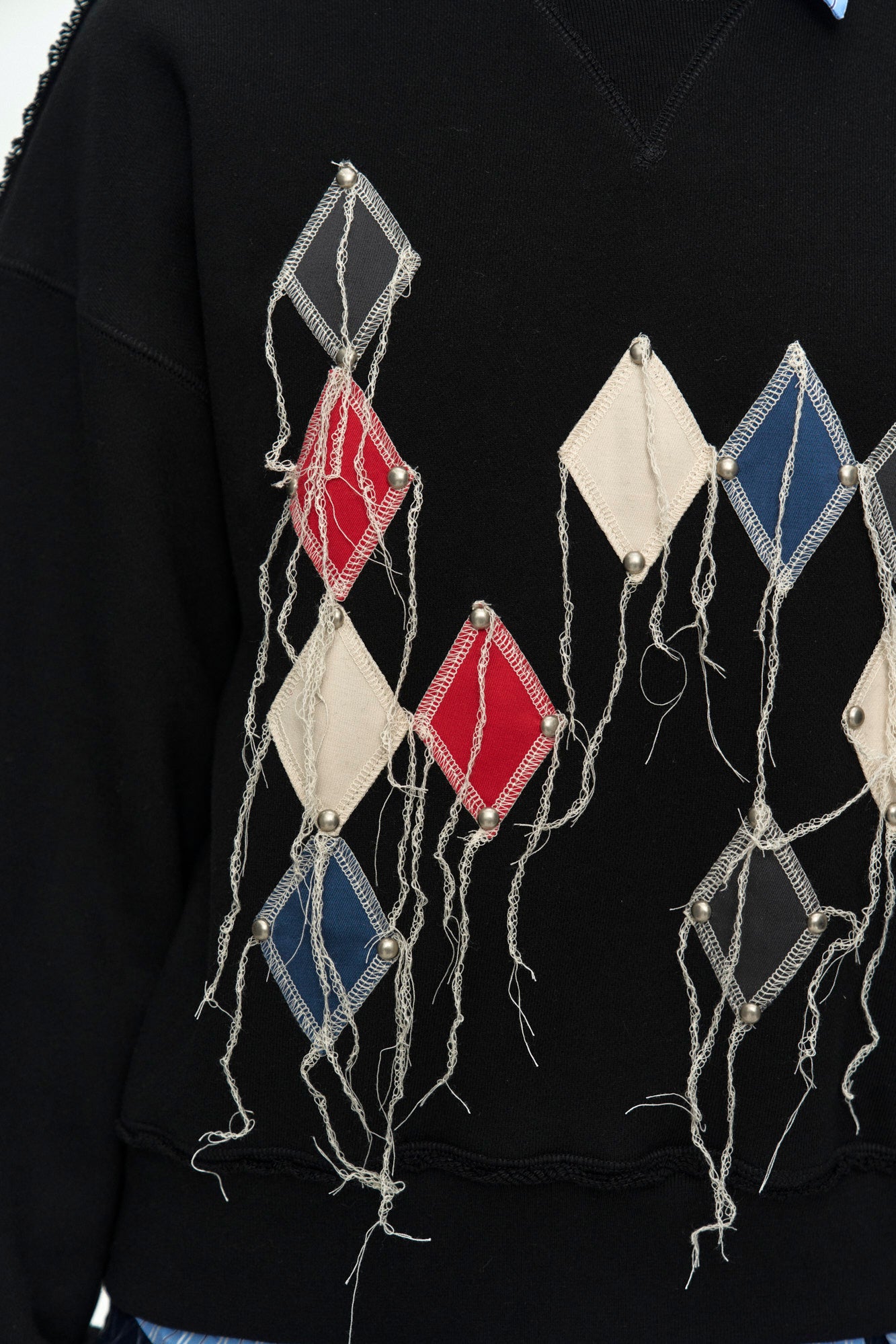 Andersson Bell (Essential) Studded Argyle Patchwork Sweatshirt
