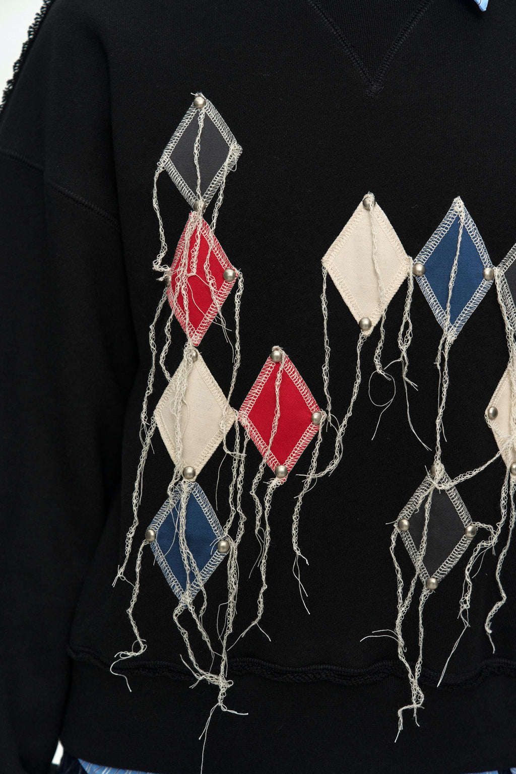 Andersson Bell (Essential) Studded Argyle Patchwork Sweatshirt