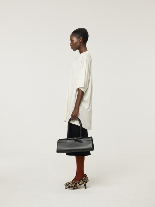 [recto] WOOL MIDI SKIRT (BLACK)