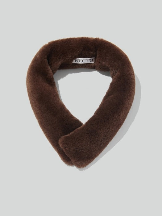 [recto] FAUX FUR SHORT SCARF (VINTAGE BROWN)