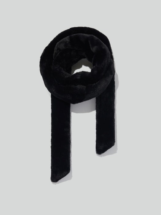 [recto] FAUX FUR LONG SCARF (BLACK)