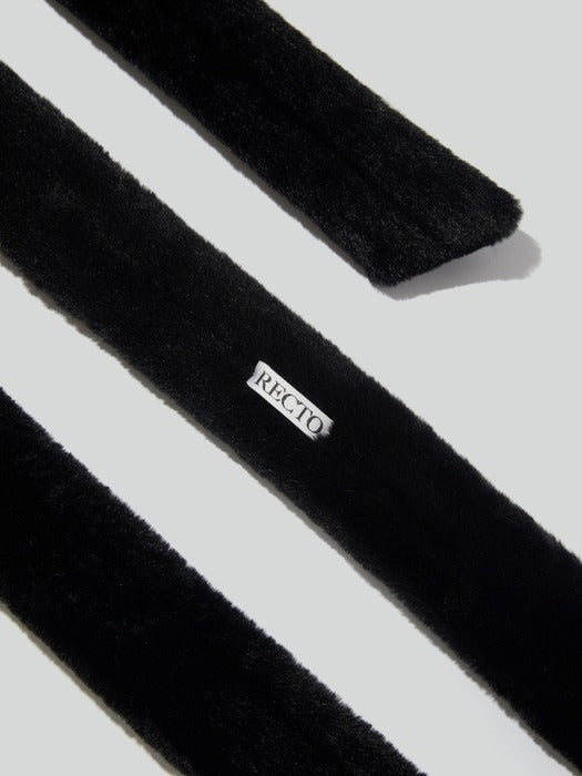 [recto] FAUX FUR LONG SCARF (BLACK)
