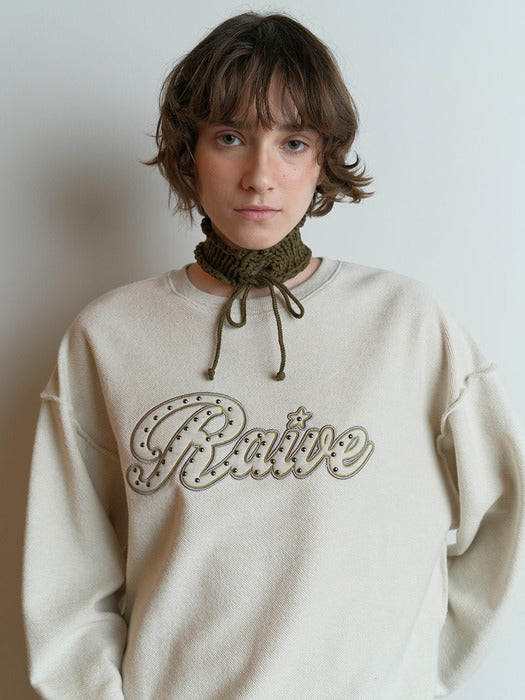 [raive] Raive Logo Embroidery Sweatshirt VW5WE634_2color