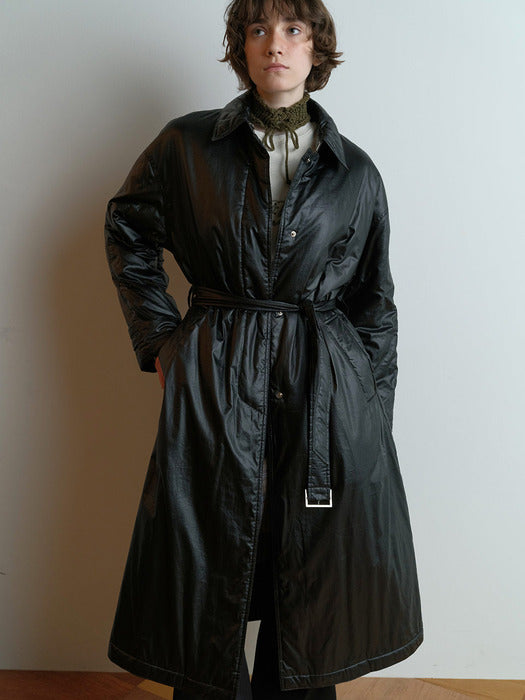 [raive] Padded Balmacaan Coat in Black VP5WM441-10