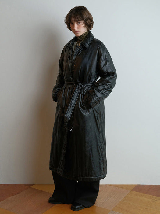 [raive] Padded Balmacaan Coat in Black VP5WM441-10