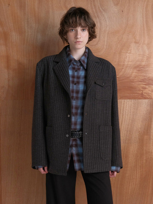 [raive] Striped Tailored Jacket VW5WJ243_2color