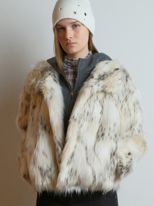 [raive] Mix Fur Jacket in Ivory VF5XJ072-03
