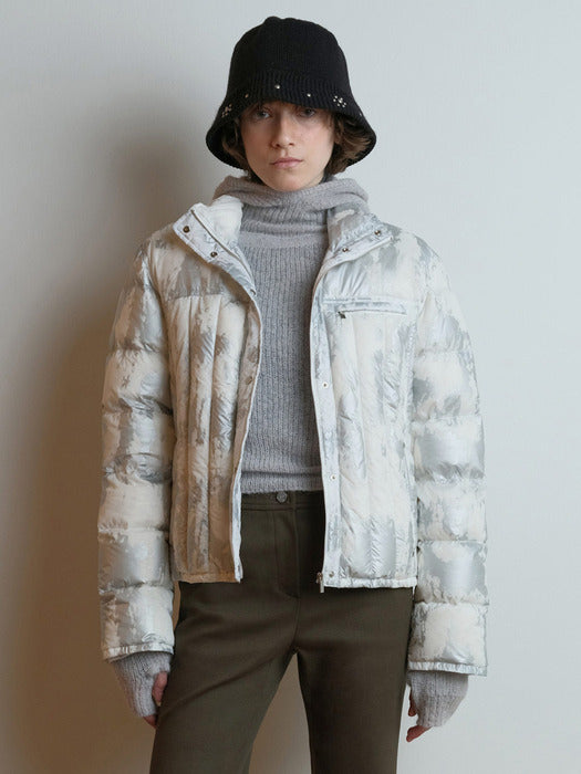 [raive] Print Light Down Jumper VD5WM410_2color