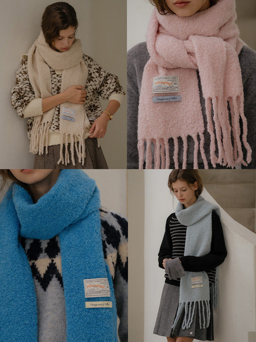 [tillidie] Boucle textured wool muffler_4color