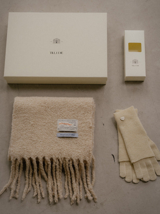 [tillidie] Boucle textured wool muffler_4color