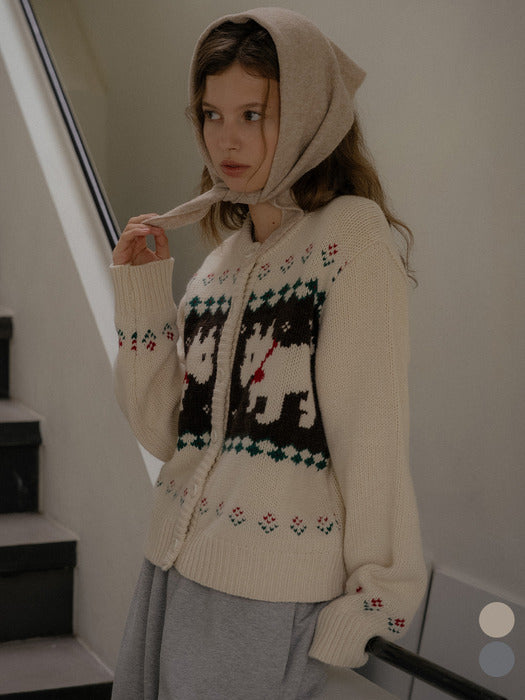 Tillidie Puppy wool blended cardigan