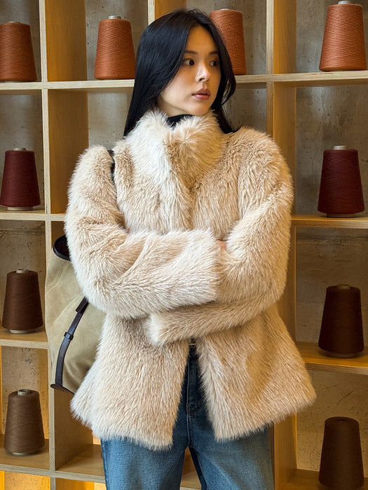 [TILLIDIE] Hairy faux fur coat [TIWT03CT02]_2color