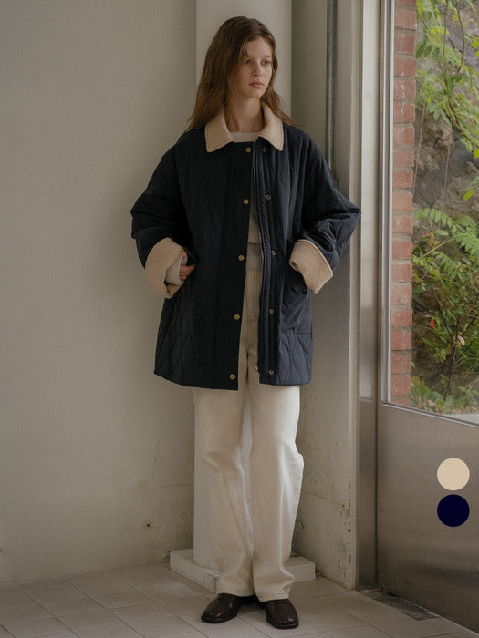 [TILLIDIE] Collar wool blended quilting padding jumper [TIWT03JP01]_2color