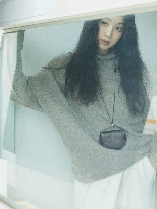 Loeuvre Asymmetric Panel Half-neck Knit Pullover