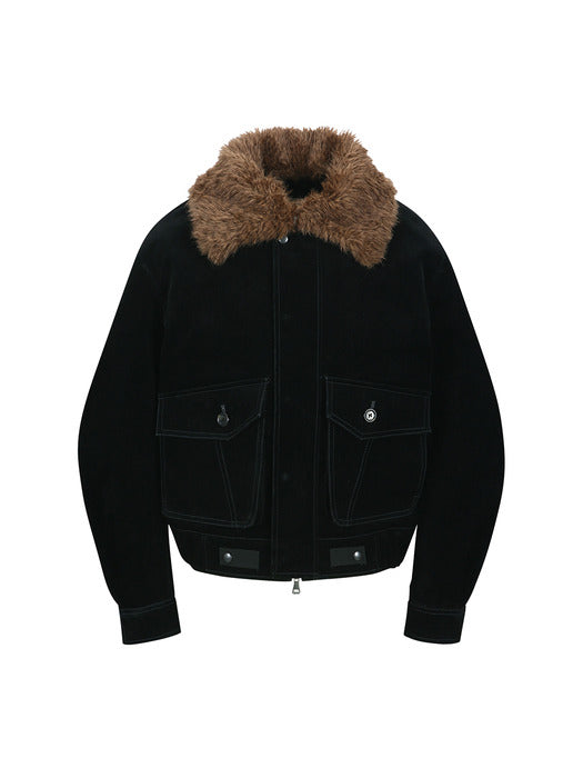 MIKOOS VELVET BOMBER JACKET awa729m(BLACK)