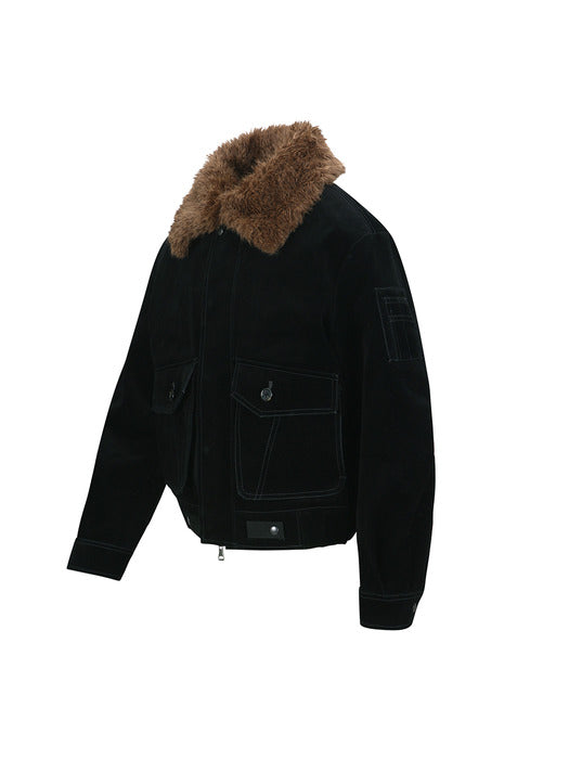 MIKOOS VELVET BOMBER JACKET awa729m(BLACK)