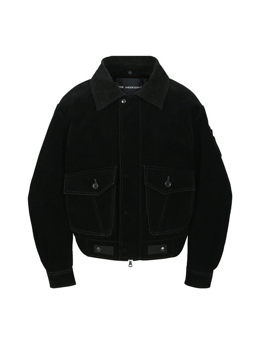 MIKOOS VELVET BOMBER JACKET awa729m(BLACK)