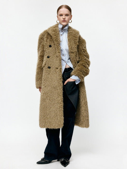 FIELDS FUR BUTTONS COAT awa727w(KHAKI)