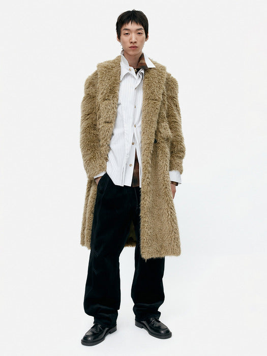 FIELDS FUR BUTTONS COAT awa727w(KHAKI)