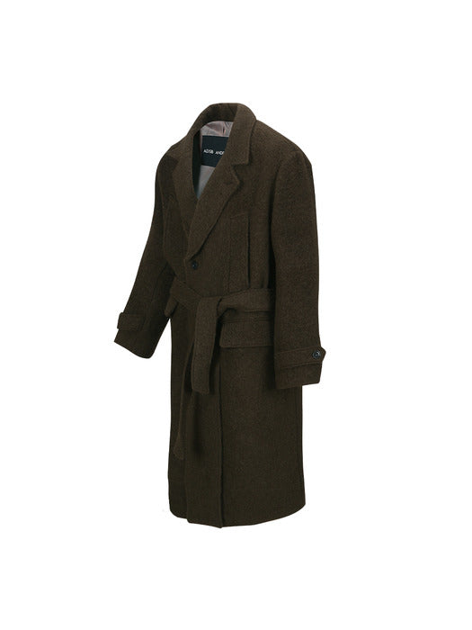 MATTIA SHAGGY WOOL ROBE COAT awa714m(BROWN)