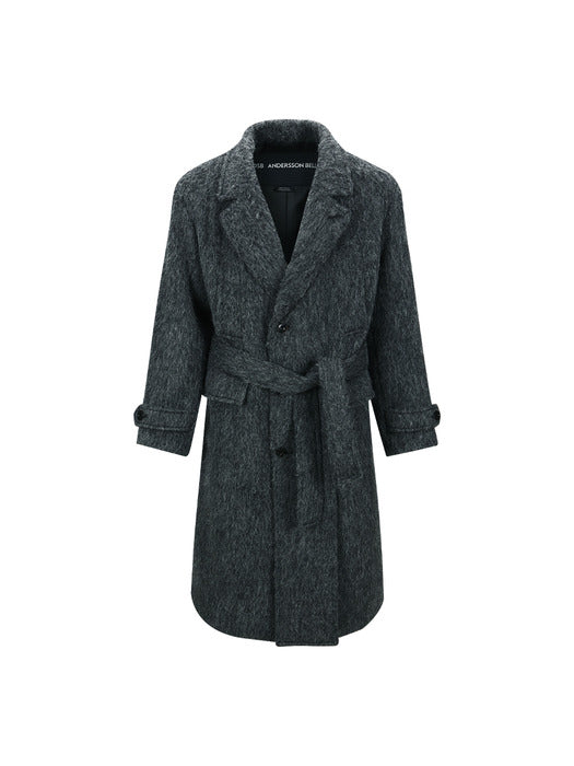 MATTIA SHAGGY WOOL ROBE COAT awa715m(GREY)