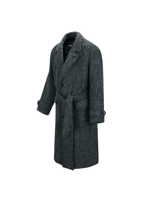 MATTIA SHAGGY WOOL ROBE COAT awa715m(GREY)