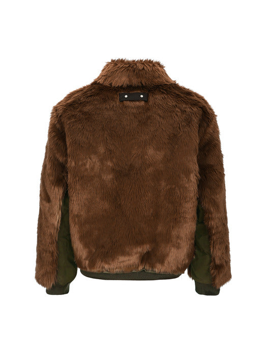 UNISEX FLIGHT FUR BOMBER JACKET awa710u(BROWN)