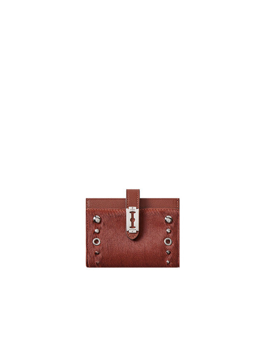 Magpie Goth Stud Cardholder — Brown