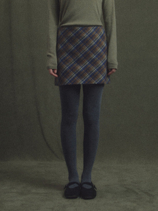 Mango Maniplease Nix Check Mini Skirt Brown