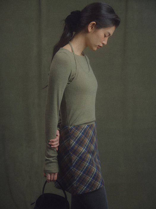 Mango Maniplease Nix Check Mini Skirt Brown