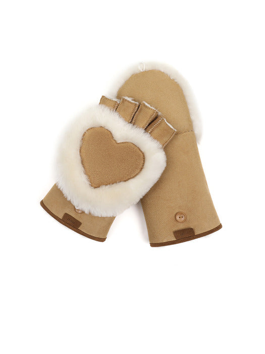 [osoi] HEART SHEARING GLOVE [CAMEL]