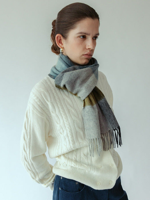 Loeuvre Wool Check Muffler