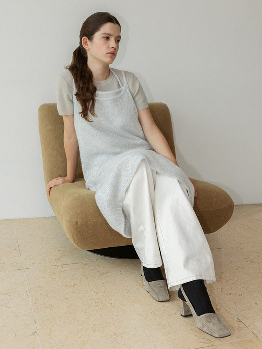Loeuvre Layered Knit Slip Dress