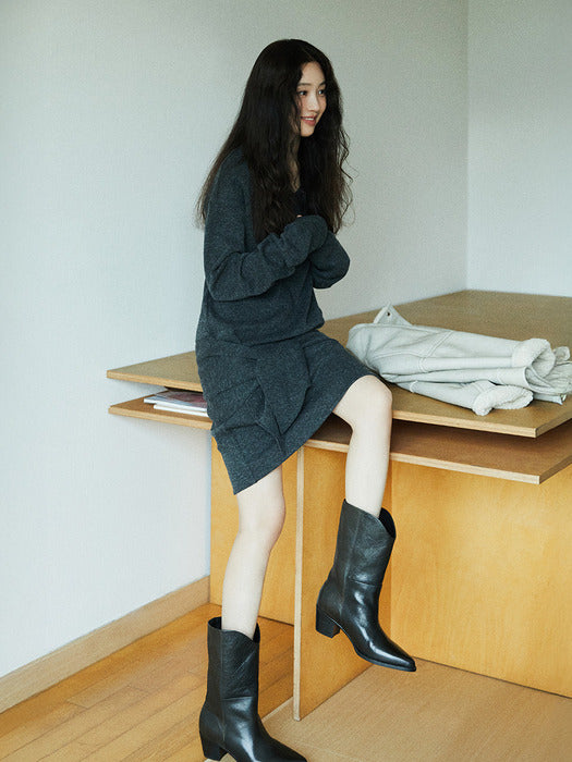 Loeuvre Wool Tie Jersey Dress