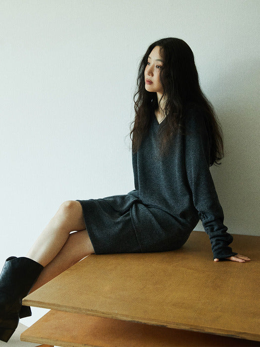 Loeuvre Wool Tie Jersey Dress