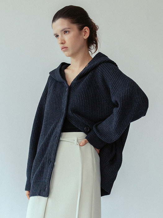 Loeuvre Hoodie Knit Cardigan