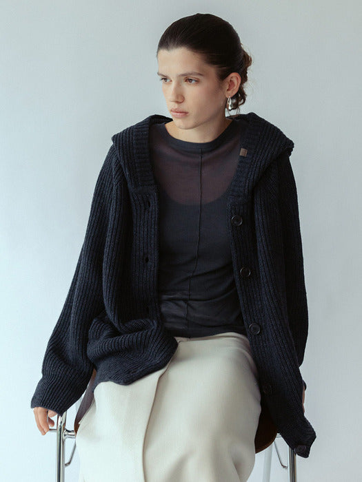 Loeuvre Hoodie Knit Cardigan