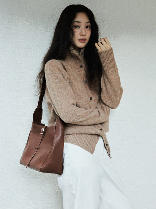 Loeuvre High-neck Wool Cardigan