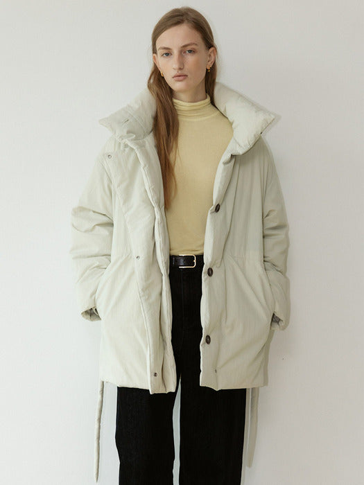 Loeuvre High-neck Belted Down Coat